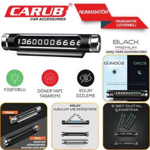 Numaratik Cep No Çevirmeli  Aç-Kapa Miknatisli Siyah