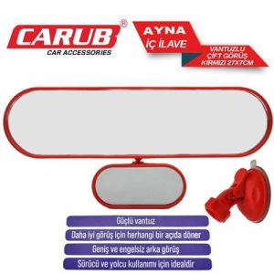 Iç Ilave Ayna Çift Görüs Kirmizi 27Cmx 7Cm