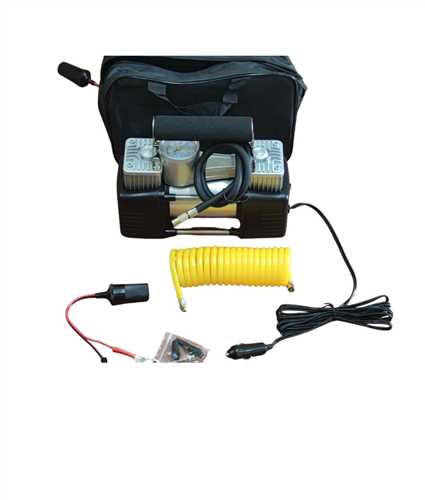 Hava Kompresörü Çift Piston Çantali 12V Spiral Hortum