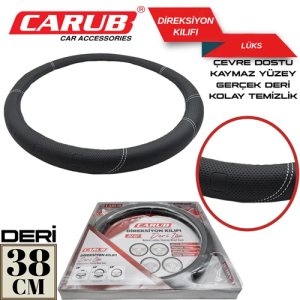 Direksiyon Kilifi Gerçek Deri 38Cm Kutulu Siyah