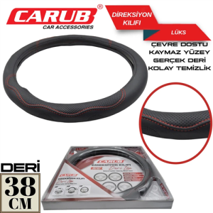 Direksiyon Kilifi Gerçek Deri 38Cm Kutulu Siyah