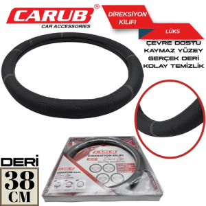 Direksiyon Kilifi Gerçek Deri 38Cm Kutulu Siyah