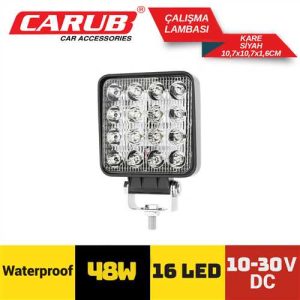 Çalisma Lambasi Kare 16 Led 48W 10-30V