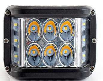 Çalisma Lambasi 6 Led Sari-Beyaz Çakarli 18W 10-30V