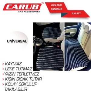 Oto Kilimi Serme Oturak 3 Parça Takim