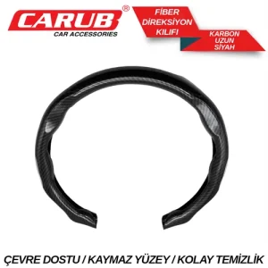 Direksiyon Kilifi Karbon Fiber Uzun Siyah