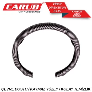 Direksiyon Kilifi Karbon Fiber Uzun Pembe