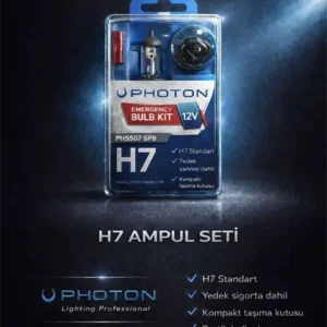 Photon Ampul Seti 12V H7 Ve Minyatür  Amp + Sigorta