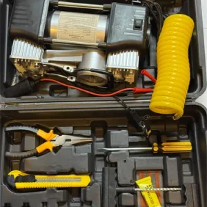 Hava Kompresörü Çift Piston+Lastik Tamir Kiti+Pense Çantali