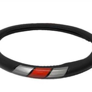 Direksiyon Kilifi 38Cm Siyah Silver Kirmizi Fosforlu