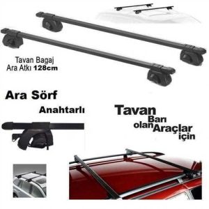 Bagaj Sörf Ayarli Metal Ara Bar  150Cmx3Cm Siyah 2 Li Set