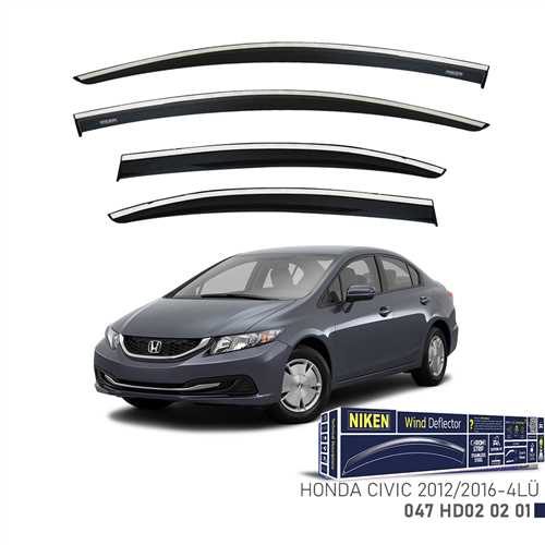 Honda Civic 2012-2016 Kromlu Cam Rüzgarligi 4Lü