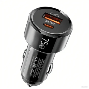 ALLY TurboCharge 75W Araç Şarj Cihazı – Çift Port (USB-C + USB-A-(5775)