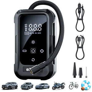 EZERE AirForce Pump Taşınabilir Araba yüksek güçlü elektrikli kablosuz lastik hava pompası-(5775)