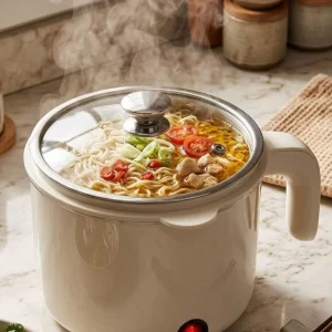 Mini Elektrikli Pişirici 1 Litre Buharda Pişirme Tepsili Çok Amaçlı Mutfak Tenceresi