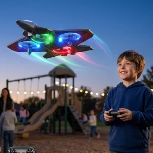 Uzaktan Kumandalı LED Işıklı Drone Uçak 360 Derece Dönüş Özellikli Oyuncak Drone