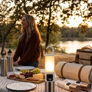 Outdoor Kamp Feneri USB Şarjlı Yüksek Parlaklık Güç Ekranlı LED Aydınlatma