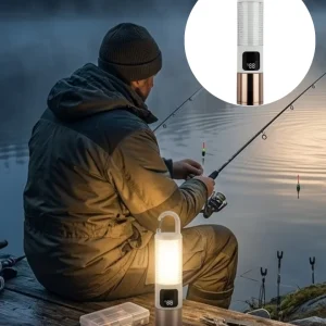 Çok Amaçlı Kamp Feneri USB Şarjlı Çift Işık Kaynaklı Güç Ekranlı LED Aydınlatma