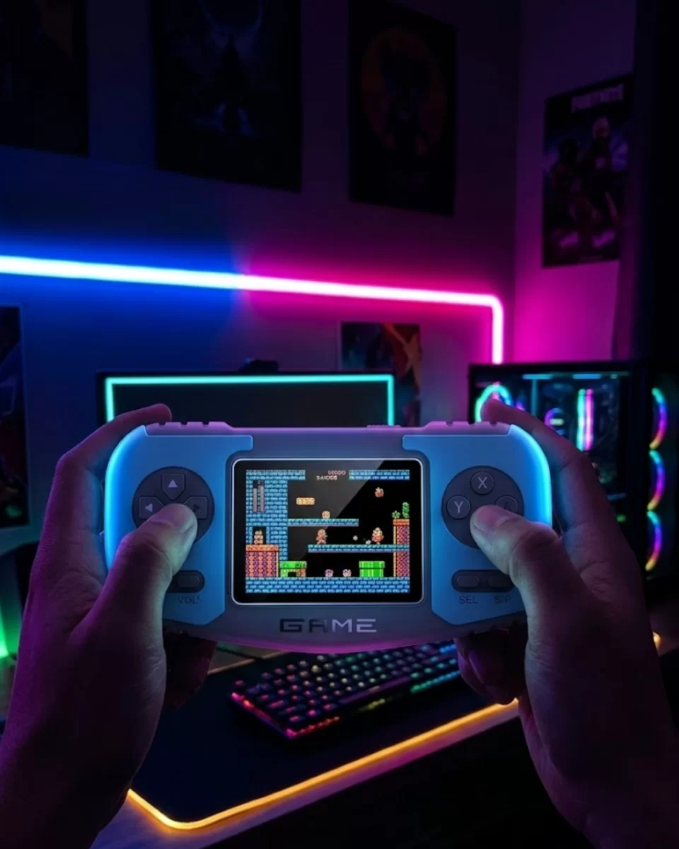 Retro El Konsolu Dahili Klasik Oyunlar AV TV Bağlantılı Şarjlı Oyun Cihazı