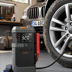 Akıllı Lastik Şişirme Kompresörü Akü Takviye Özellikli LED Fenerli Taşınabilir Güç Ünitesi