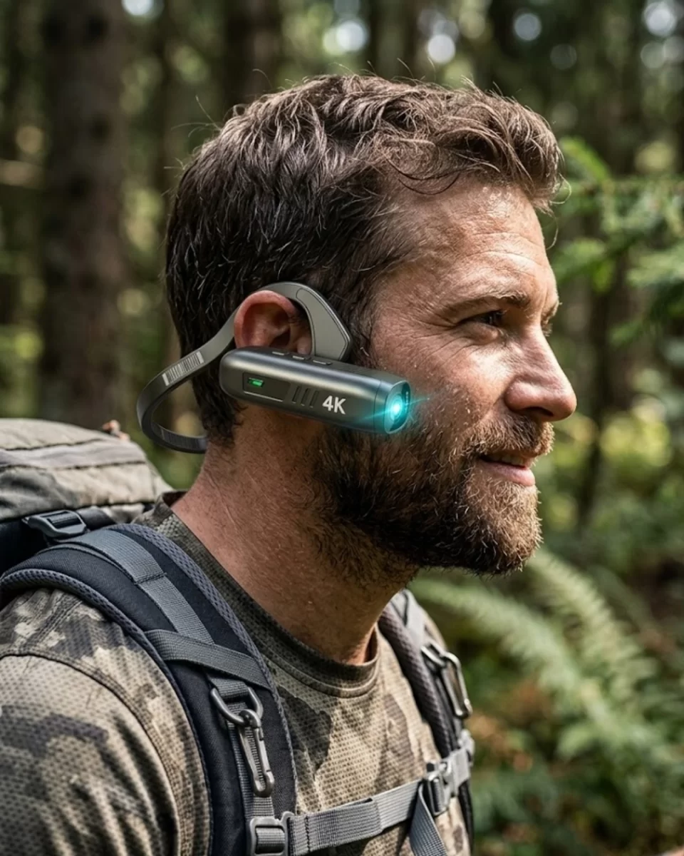 Mini Giyilebilir Vlog Kamera WiFi Uygulama Kontrol 4K Video Kayıt