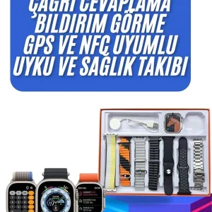 yeni nesil Unısex 7 Kordonlu Çok Fonksiyonlu Nabız Ölçer Uyku ve Sağlık Takibi