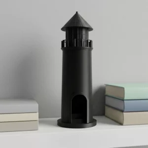 3D Deniz Feneri Mumluk Siyah Dekoratif Masa Üstü Aksesuar