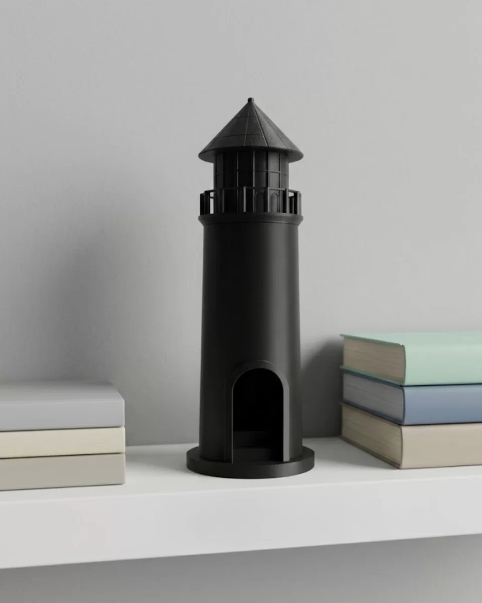 3D Deniz Feneri Mumluk Siyah Dekoratif Masa Üstü Aksesuar