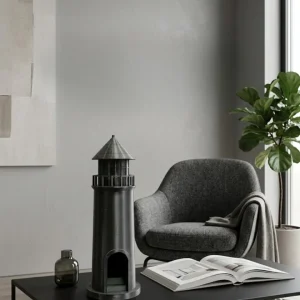 3D Siyah Deniz Feneri Dekoratif Obje Modern Ev ve Ofis Aksesuarı