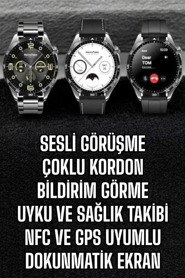Akıllı Saat Titreşimli Amoled Ekran Uyku ve Sağlık Takibi Sesli Görüşme
