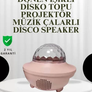 Sesle Etkileşimli Yıldız Projektörlü Gece Lambası – Bluetooth Hoparlörlü USB Girişli Dönen Okyanus