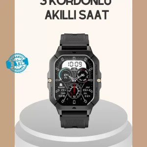 3 Kordonlu Akıllı Saat Uzun Pil Süreli