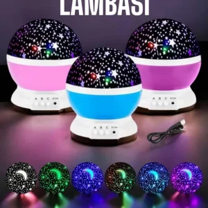 Mavi ve Mor Işıklı Projeksiyon Lambası