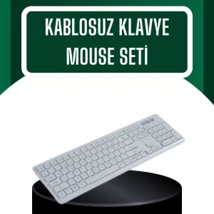 USB Alıcılı Kablosuz Klavye Mouse - Geniş Uyumluluk Sessiz Tuşlar