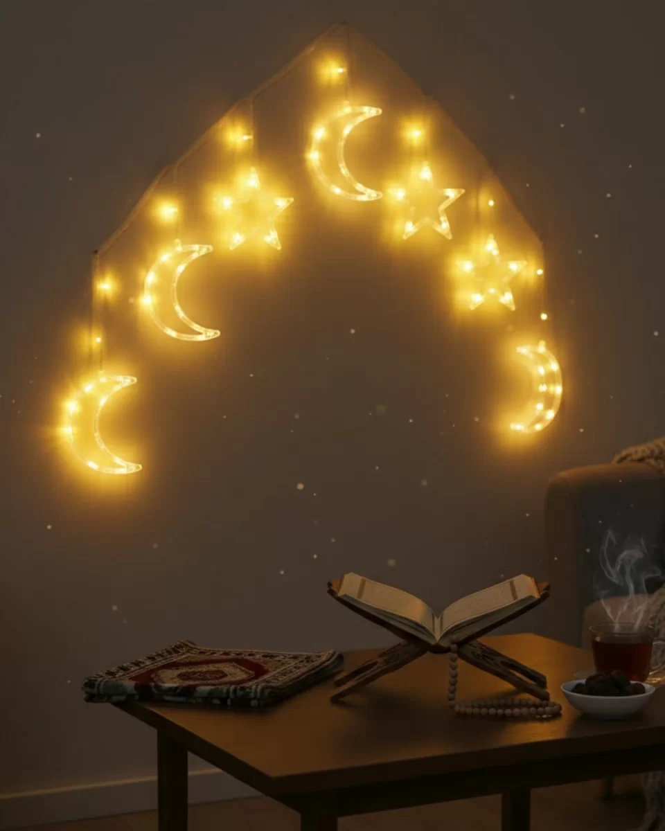 Ramazan Dekorasyon İçin Büyük Ay Yıldız Led Işık