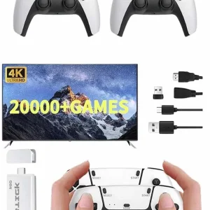 3D 4K 2000 Oyunlu Game Stick Oyun Konsolu Çift Konsol