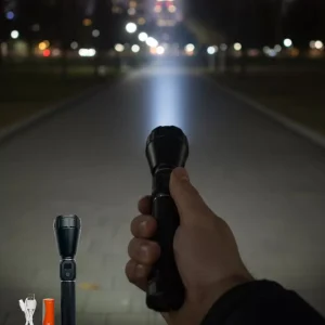 Yüksek Lümenli Şarjlı El Feneri 9000mAh Güçlü Işık ve Taşıma Çantalı Set