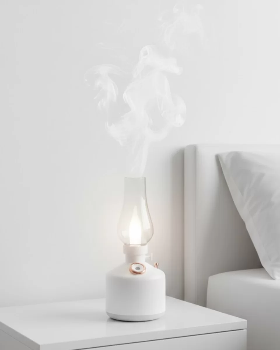 Retro Gaz Lambası Tasarımlı USB Şarjlı Aroma Difüzörü 280 ml Nano Mist Nemlendirici