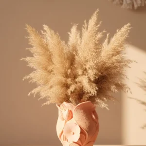 Modern 3D Turuncu Çiçek Vazo Masaüstü Salon Dekoru