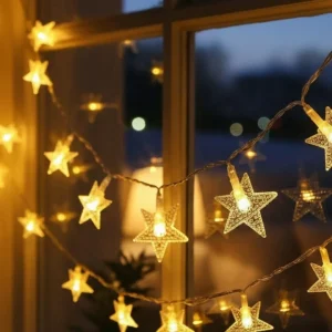 Günışığı Beyaz Yıldız Işık Zinciri 5 Metre Enerji Tasarruflu Dekor