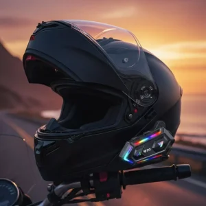 16 Mod RGB Işıklı Motosiklet Intercom Çift Telefon Destekli