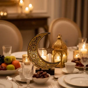 3D Hilal Yıldız Biblo 23x23 cm Şık ve Zarif Dekorasyon