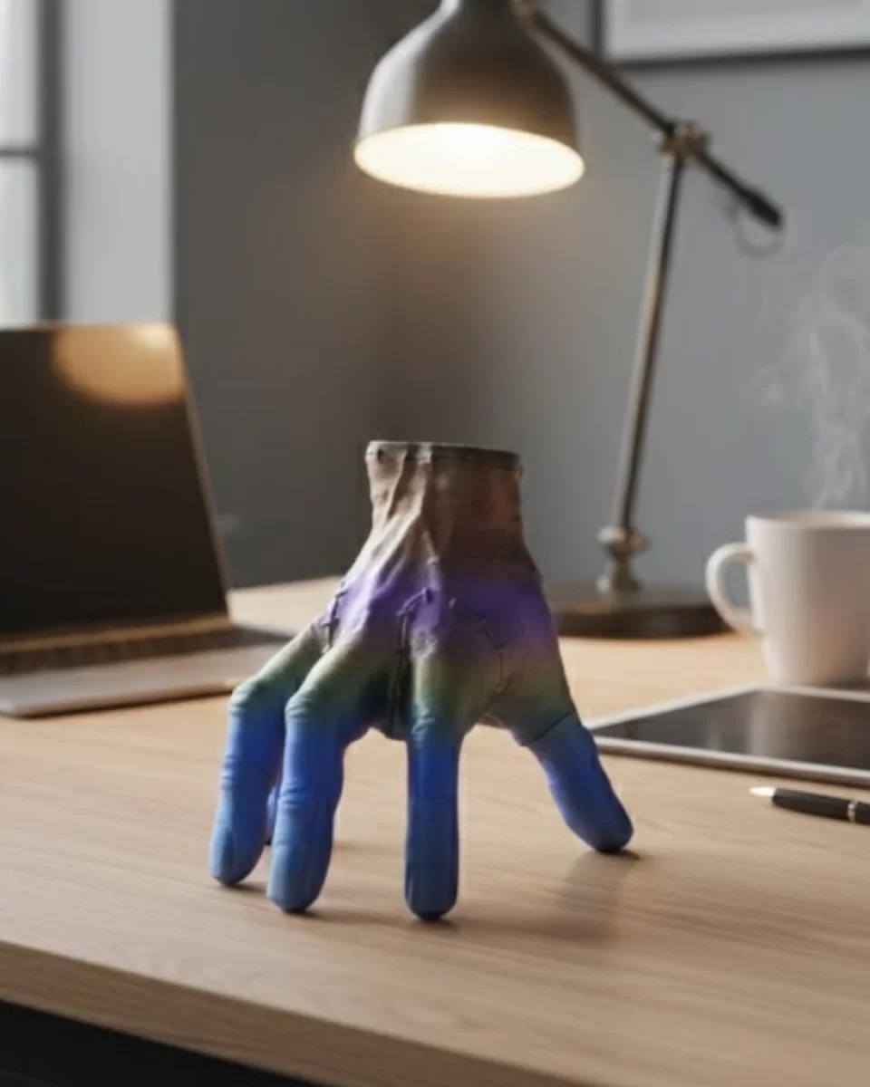 3D Tasarım Rengarenk El Biblo 27x22 cm Özgün ve Şık Aksesuar