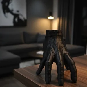 3D Siyah El Dekoratif Biblo 17x16 cm Modern ve Şık Tasarım