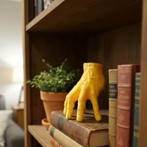 3D Sarı El Heykeli 17x16 cm Raf ve Masa Üstü Dekor