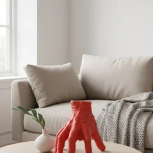 3D Kırmızı El Dekor 17x16 cm Gotik ve Modern Tasarım Obje