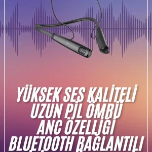Boyun Askılı 100 Saat Kablosuz Kulaklık Göstergeli Bluetooth Kulaklık