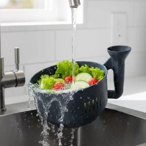 Modern Tasarımlı Sebze Yıkama Kabı Süzgeçli Pratik Mutfak Aparatı
