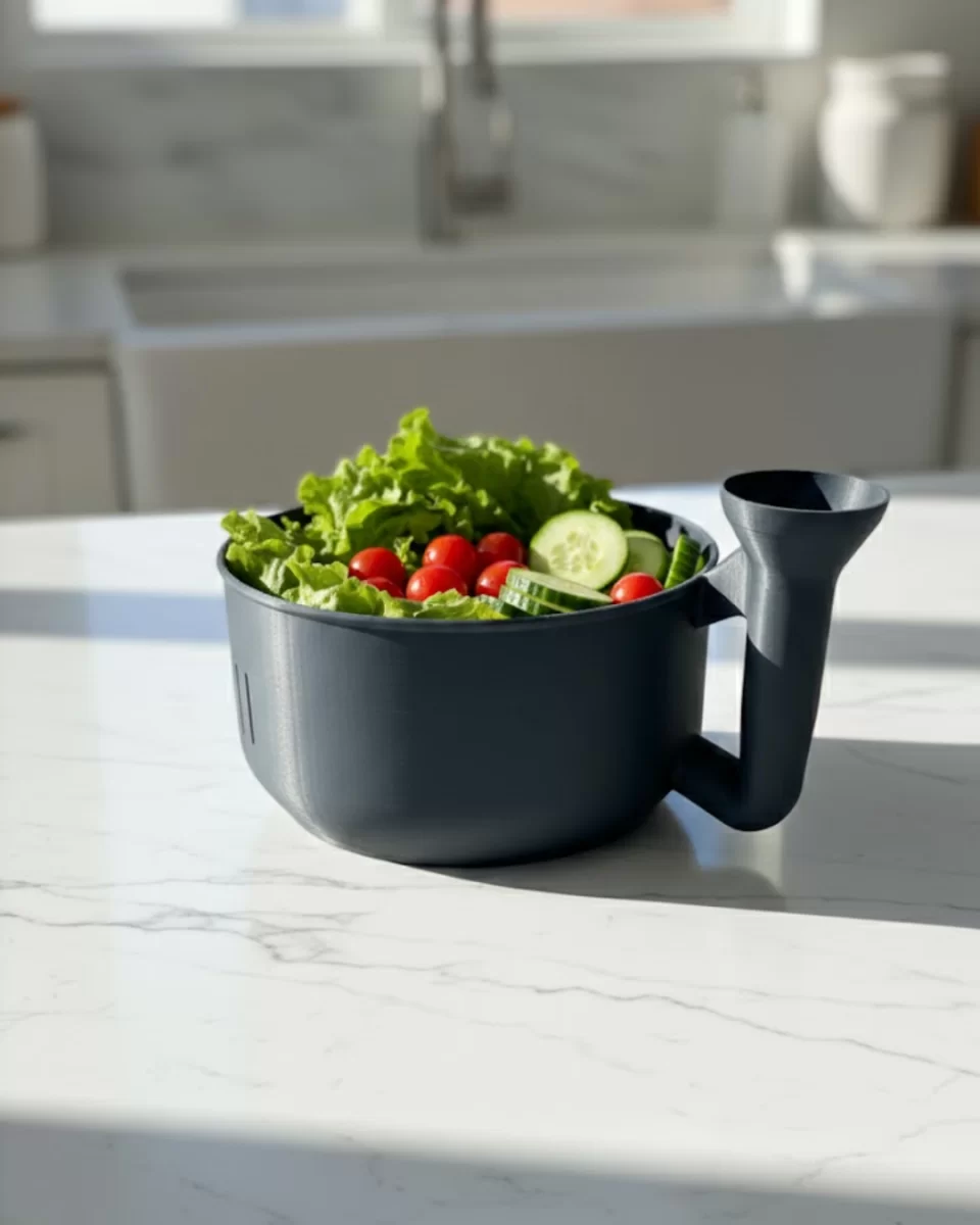 Pratik Sebze Yıkayıcı Süzgeçli Hazneli Ergonomik Saplı Mutfak Yardımcısı
