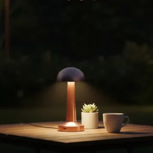 Modern Bronz Masa Lambası 3 Renk LED Dokunmatik Şarjlı Model